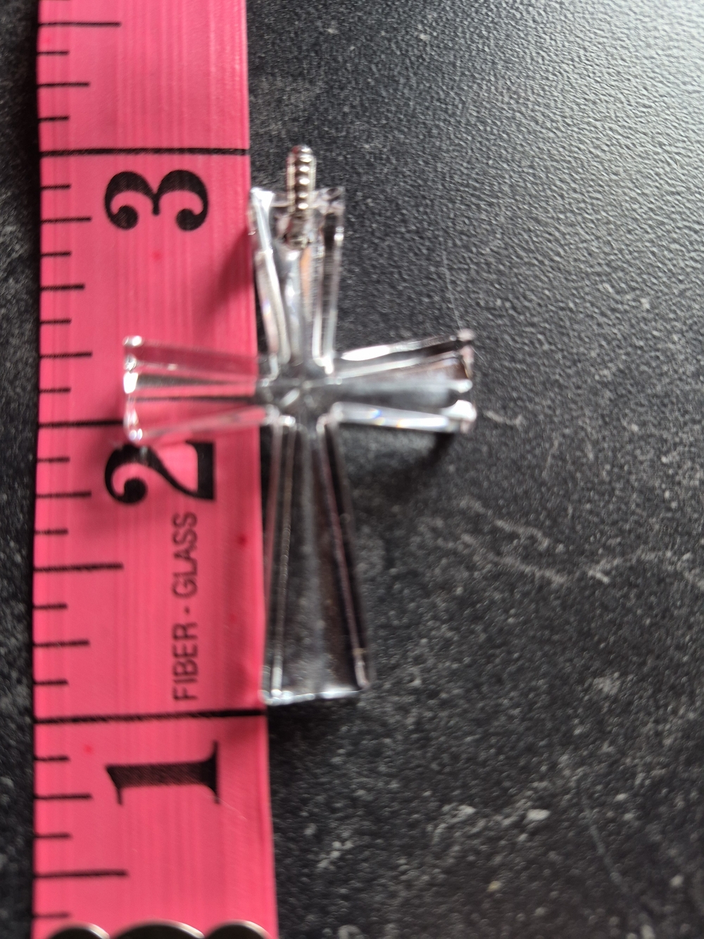 Waterford Crystal Clear Cross Pendant With Italian .925 Twisted 15" Chain